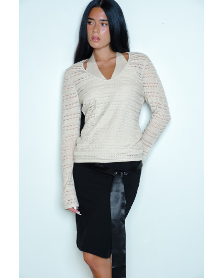 Laia Double Layered Top in Peanut