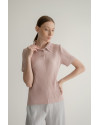 Cody Polo Top in Dust Pink