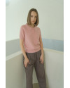 Wally Knit Polo Top in Powder Pink