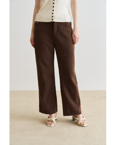Deco Corduroy Pants in Dark Brown