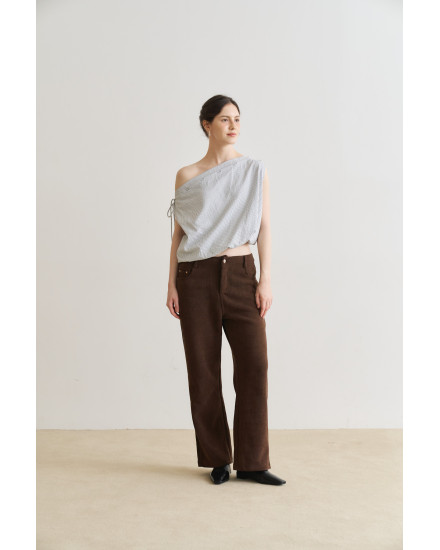 Deco Corduroy Pants in Dark Brown