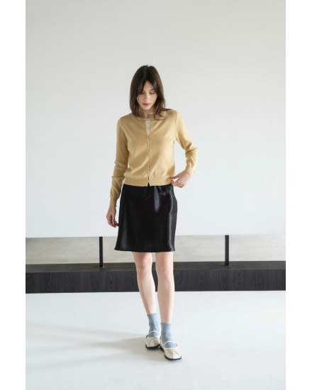 Hagen Double Layered Cardigan in Yellow Mustard - PREORDER