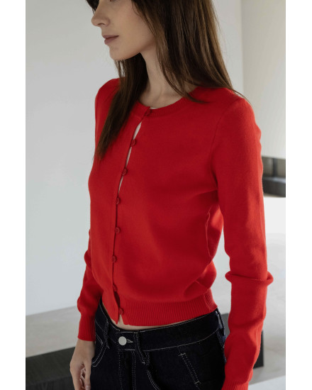 Hagen Double Layered Cardigan in Red - PREORDER