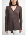 Ganno Knit Top in Dark Brown